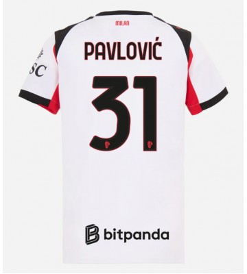 AC Milan Strahinja Pavlovic #31 Replik Auswärtstrikot Damen 2025-26 Kurzarm